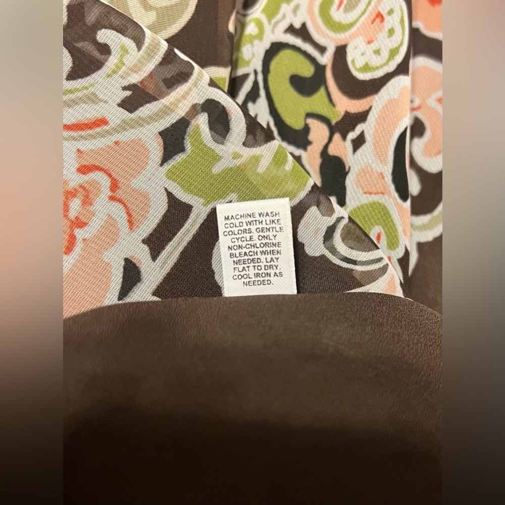 EUC Cato Brown & Coral Colored Floral Two-Piece Dress Set 14-16W - Picture 8 of 13